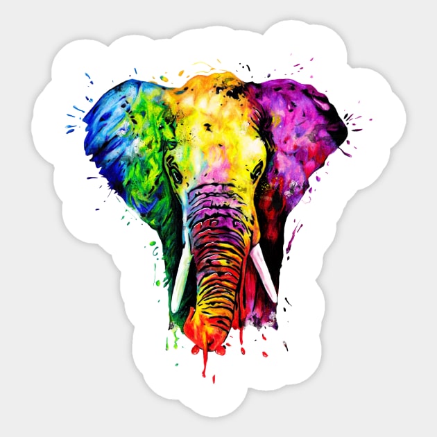 Rainbow Elephant Sticker by Apatche
